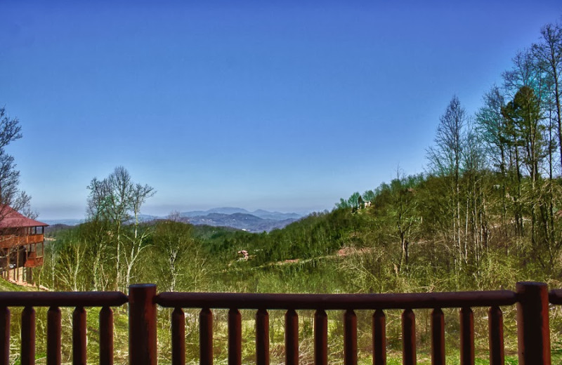 Deck view at Great Cabins in the Smokies.