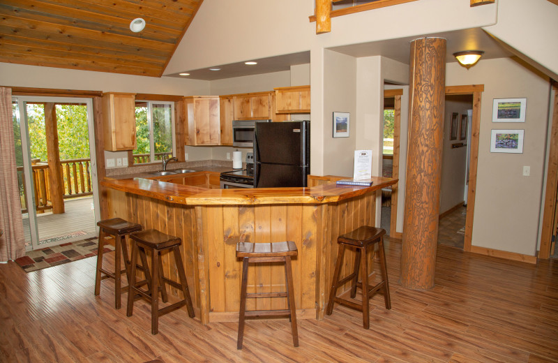 Cabin kitchen at Gentry River Ranch.
