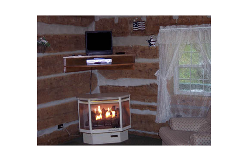 Cabin living room at Hocking Hills Cozy Cabins.
