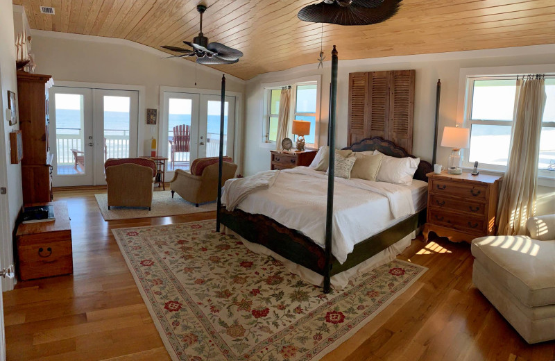 Rental bedroom at Coastal Joe Vacation Rentals.