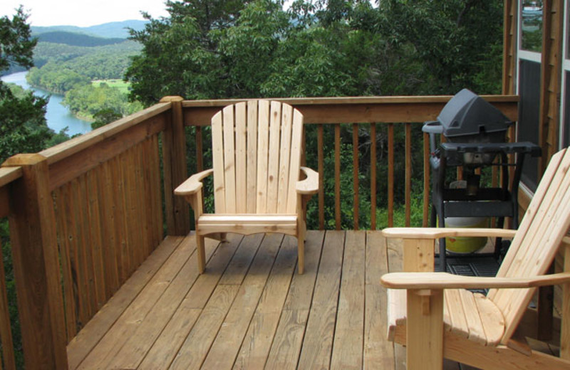 Deck view at Can-U-Canoe Riverview Cabins.