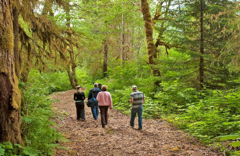 Hiking at Sonora Resort and Conference Centre, Canada.