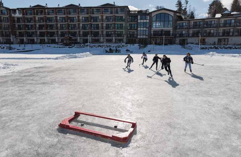 Ice hockey at Golden Arrow Lakeside Resort.