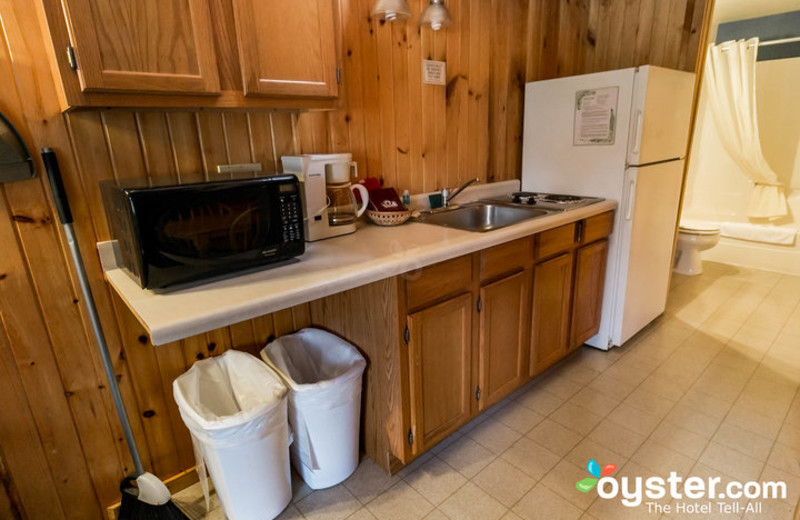 Cabin kitchen at Birchcliff Resort.