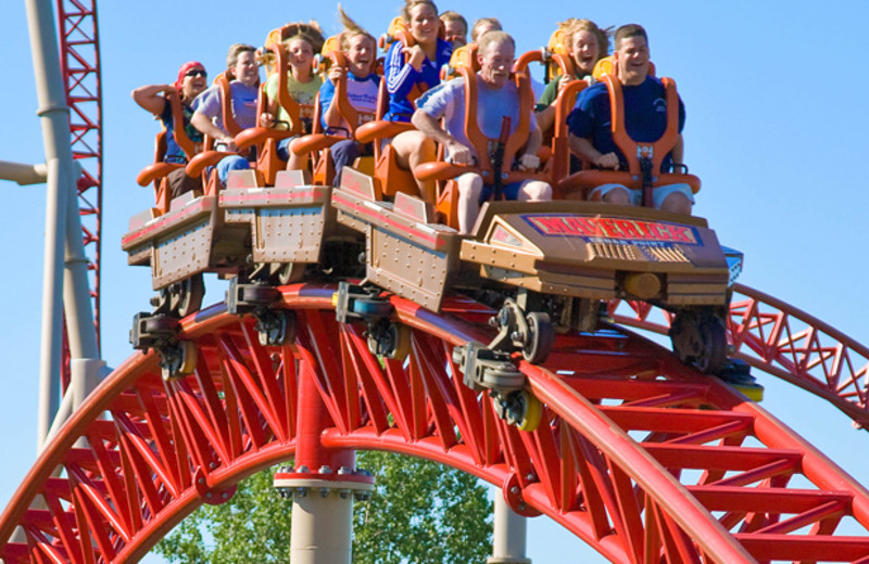 Roller coasters at Cedar Point Resort.