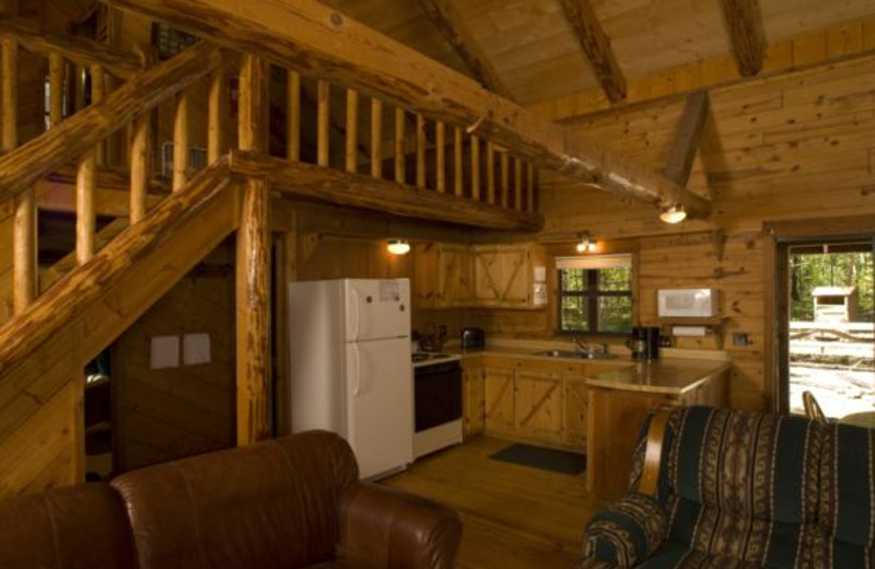 Cabin interior at Buffalo River Outfitters.