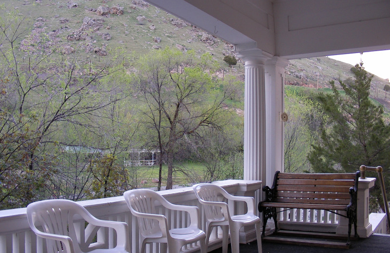 Porch at Riverside Hot Springs Inn & Spa.