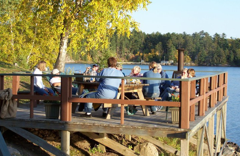 The deck at Shady Roost Lodge.