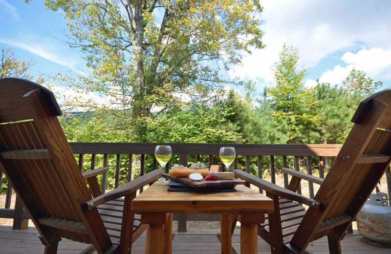 Rental deck view at Smoky Mountain Cabins.