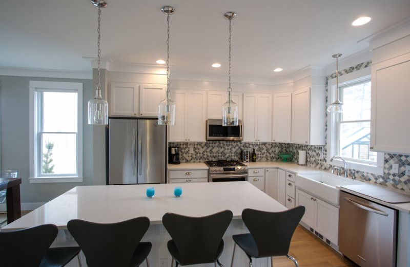 Rental kitchen at Seabrook Cottage Rentals.