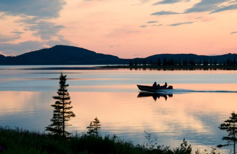 Boating at Plummer's Arctic Fishing Lodges.