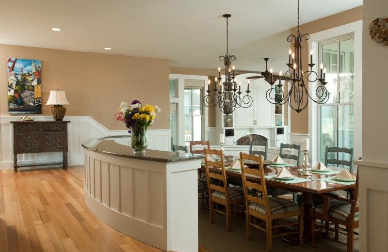 Vacation rental dining room at Bald Head Island Limited.