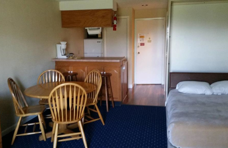 Guest room at Windrifter Resort.