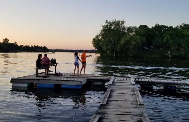 Dock at Riverside Resort.