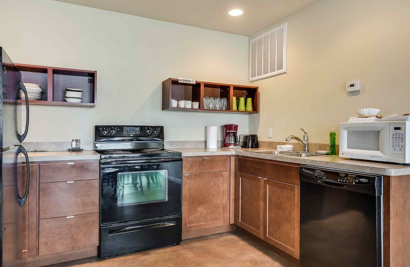 Guest suite kitchen at Painted Sky Inn.