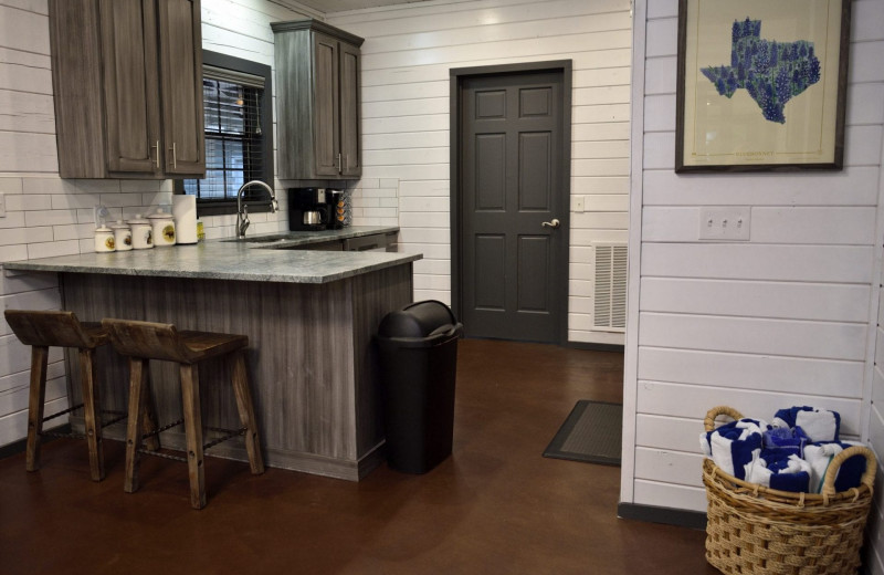 Rental kitchen at White Glove Luxury Cabins.