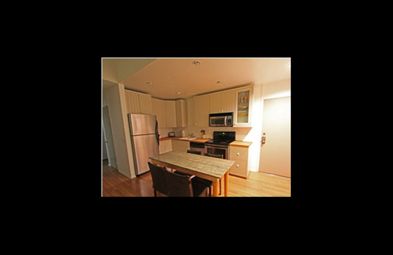 Guest kitchen at Summit Condominiums.