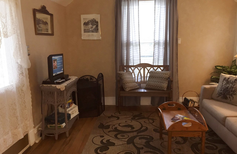 Living room at 1892 Victoria's Keep Vacation Rental.