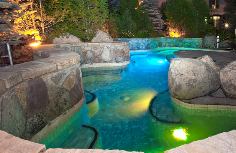 Outdoor pool at Homewood Suites by Hilton Mont-Tremblant Resort.