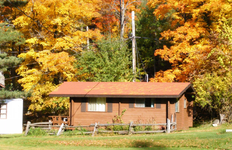 Cabin exterior at Lumina Resort.