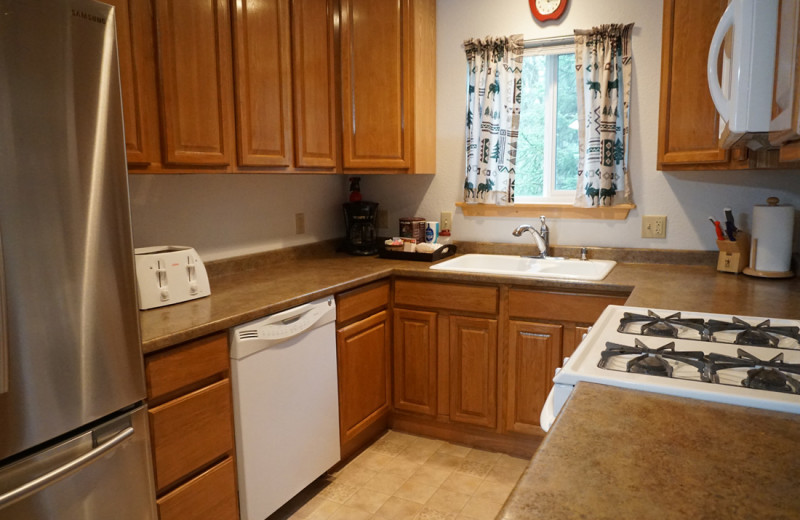 Guest kitchen at Salmon Catcher Lodge.