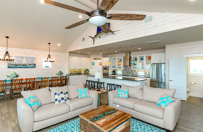 Rental living room at Silver Sands Realty.