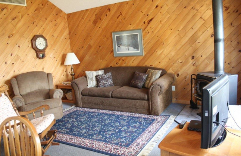 Cabin living room at Glenmore Resort.