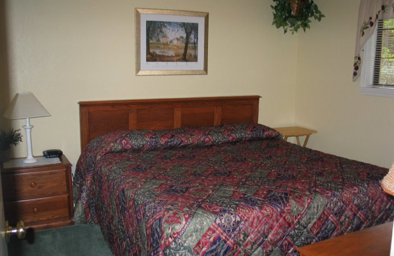 Condo bedroom at The Village At Indian Point.