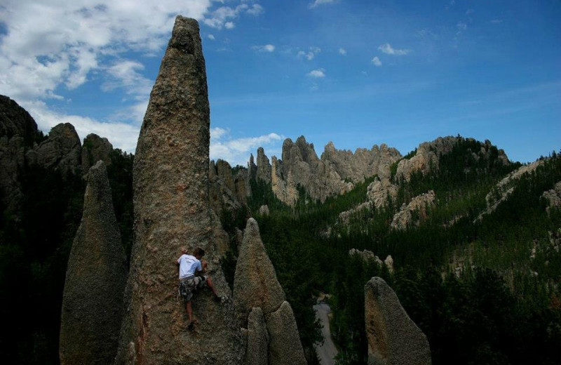 Rock climbing at Backroads Inn & Cabins.