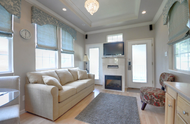 Cottage living room at Mill Creek Ranch Resort.