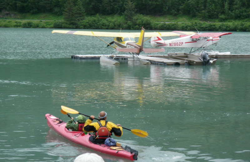 Kayaking at Trail Lake Lodge.
