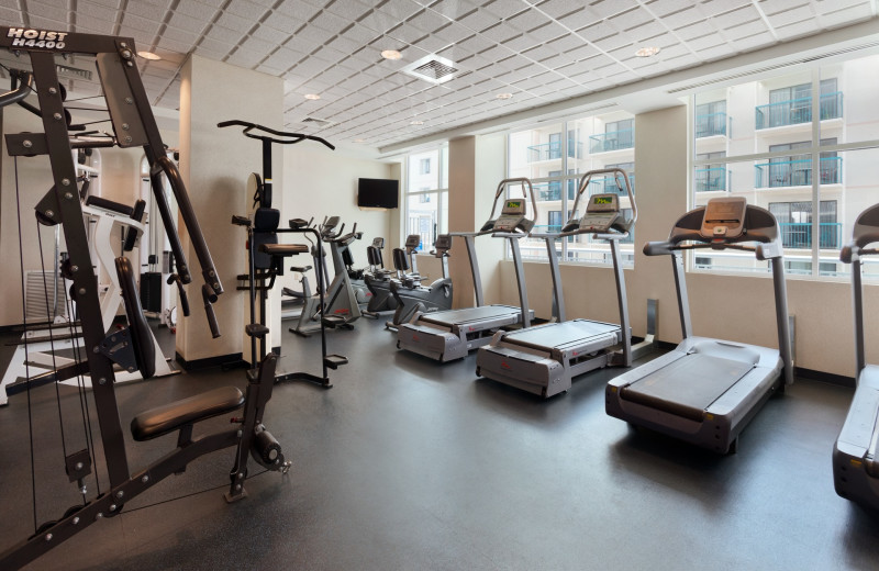 Fitness room at Outdoor pool at Holiday Inn Suites Ocean City.