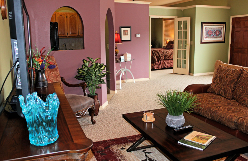 Interior view of Blue Water Bungalow.