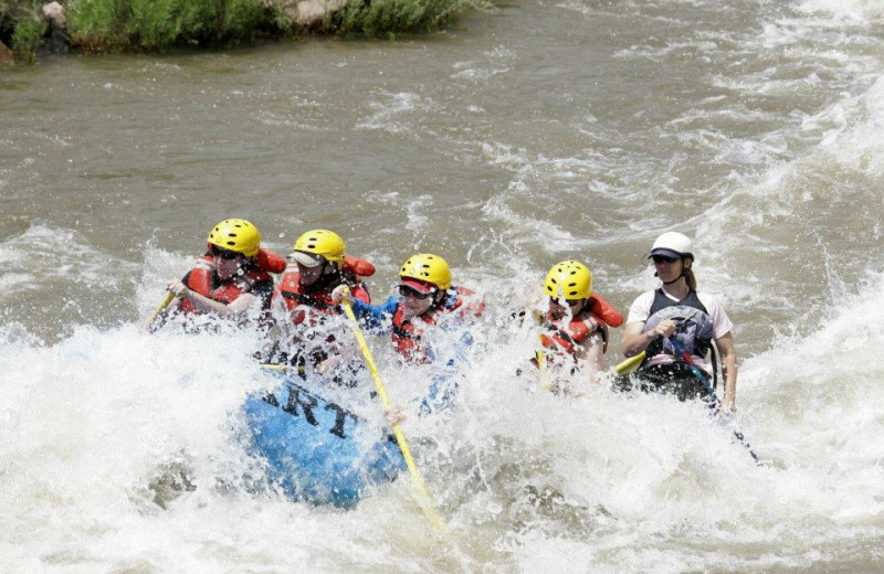 River rafting near Bristlecone Lodge.