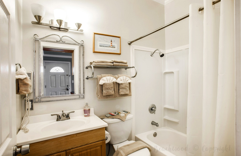 Guest bathroom at Beachwood Resort Condos.