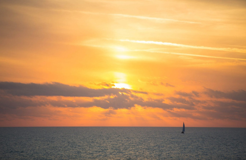 Sunset at Shoreline Island Resort.