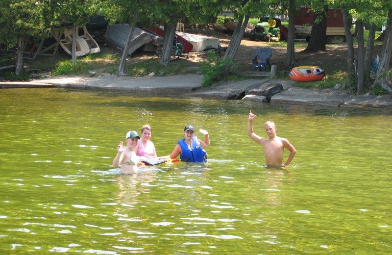 Swimming at Sandy Beach at Otter Lake.