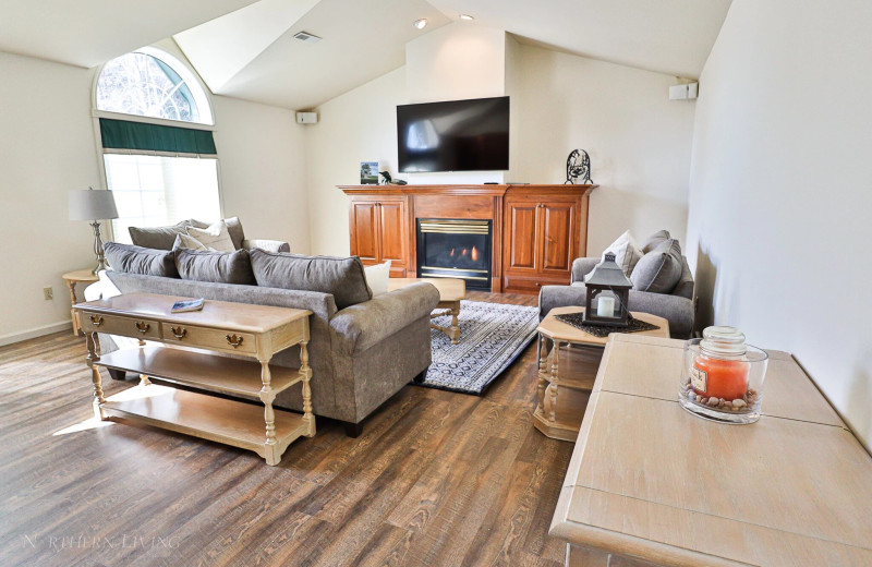 Rental living room at Northern Living - Luxurious Vacation Rentals.
