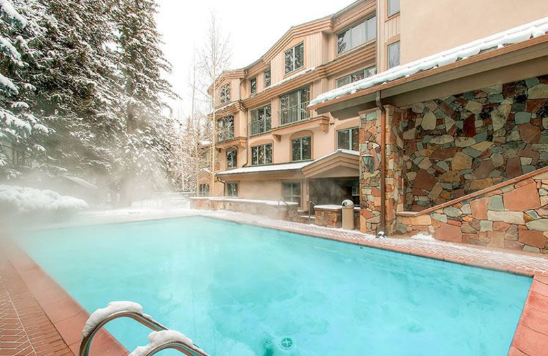 Outdoor heated pool at The Galatyn Lodge.