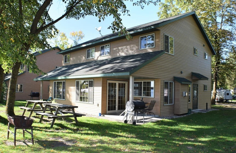 Cabin exterior at Canary Beach Resort.