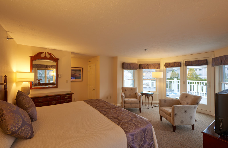 Guest room at The Sparhawk Oceanfront Resort.