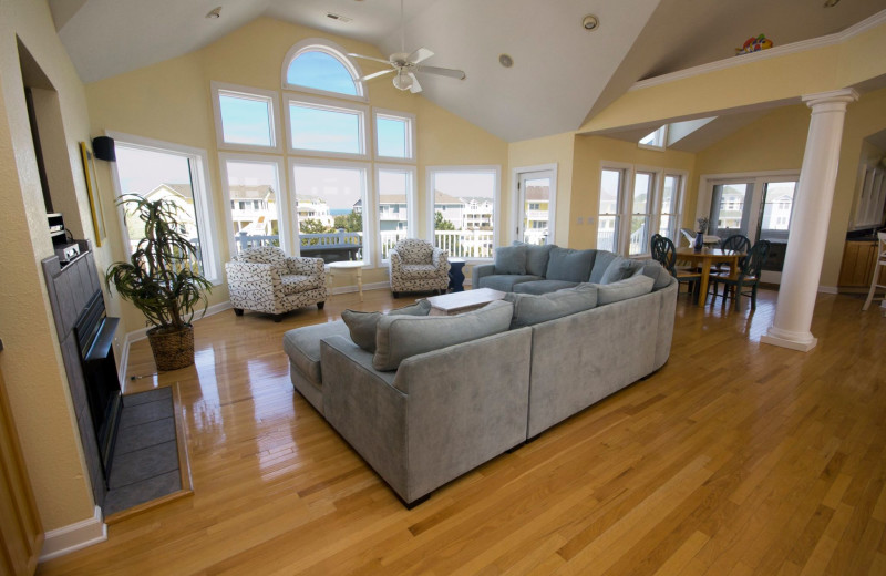 Rental living room at Beach Realty & Construction.