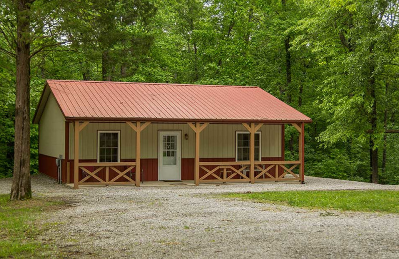 Cabin exterior at Willowbrook Cabins.