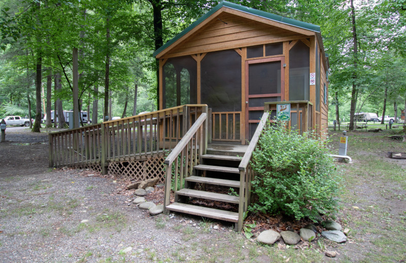 Cabin exterior at Yogi in the Smokies.