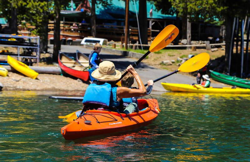 Kayaking at Elk Lake Resort.