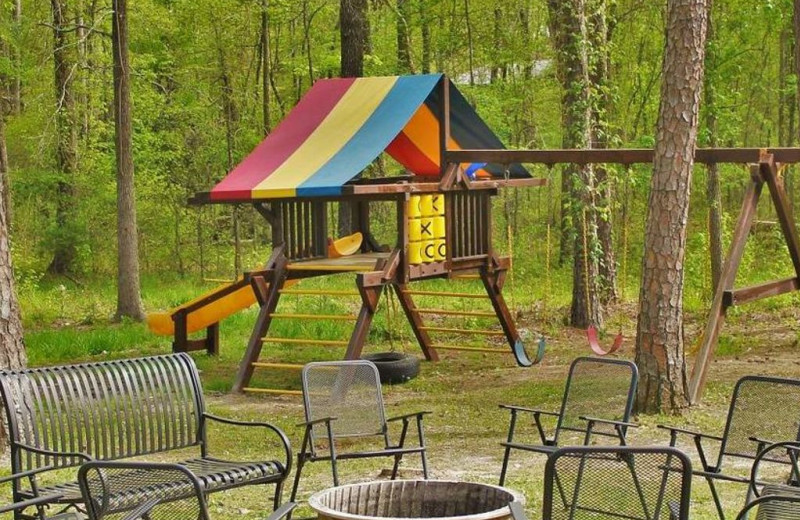 Cabin playground at Lake Mountain Cabins.