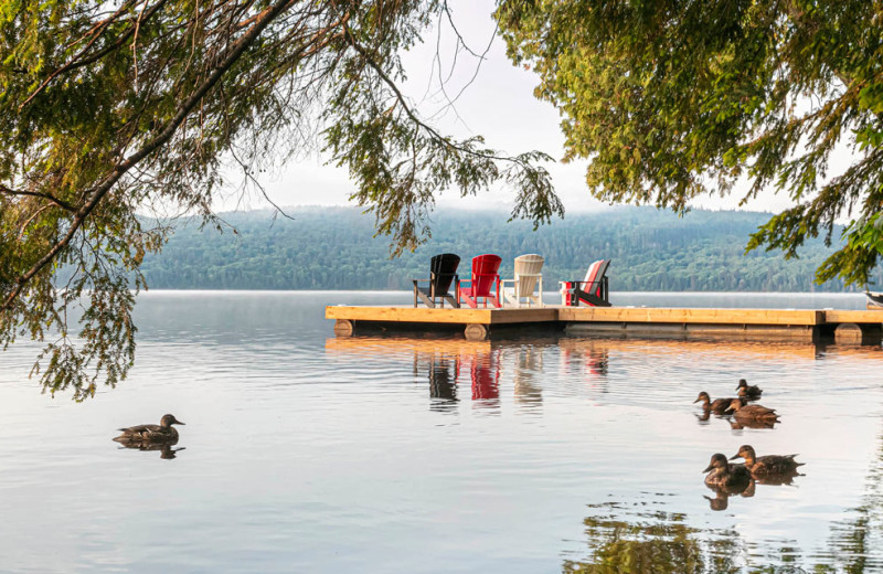 Dock at Killarney Lodge in Algonquin Park.