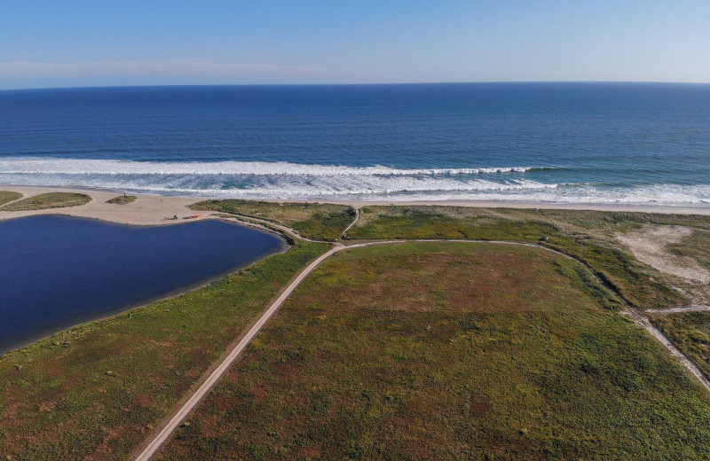 Aerial view of Sandpiper Rentals.