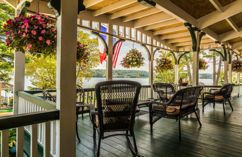 Porch at The Lake House at Ferry Point B&B.
