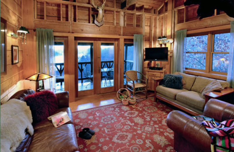 Cottage living room at Winterwood Lakeside Cottage.